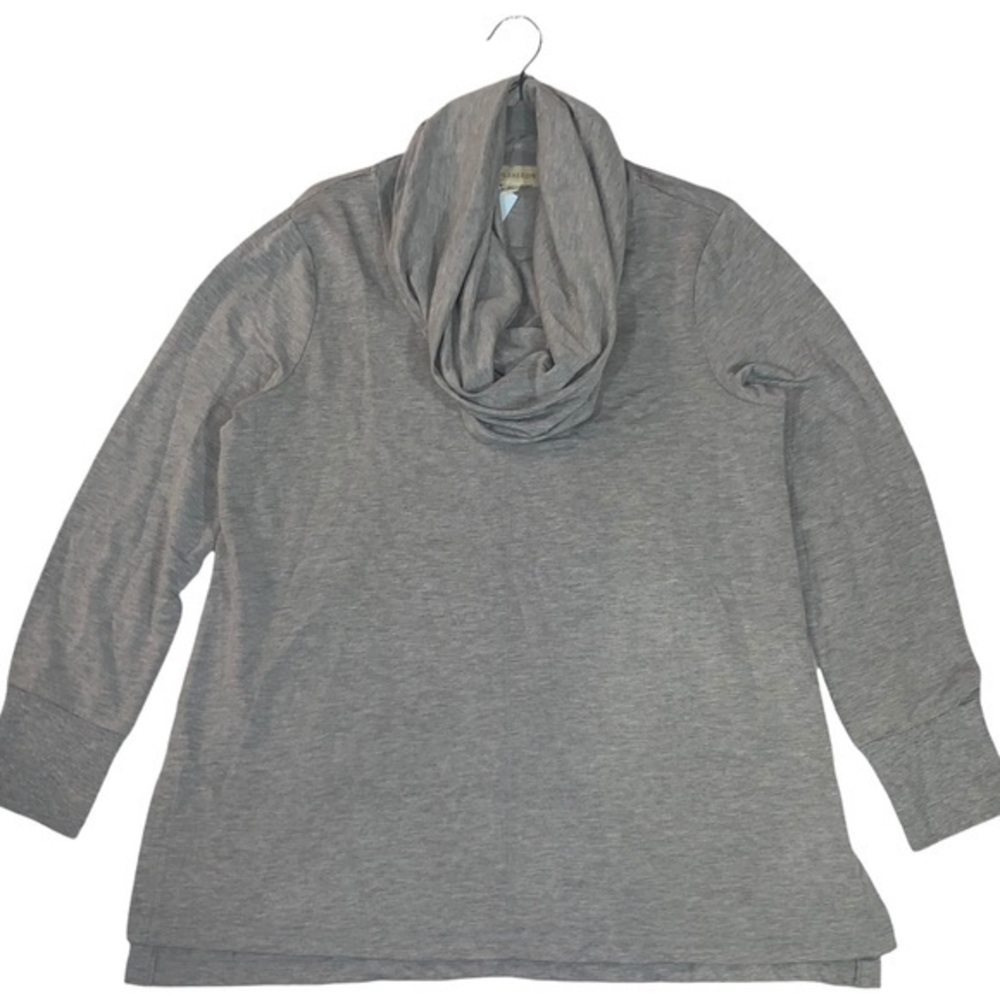 Appleseed’s size XL grey cowl neck long sleeve top A-line soft cozy stretch knit